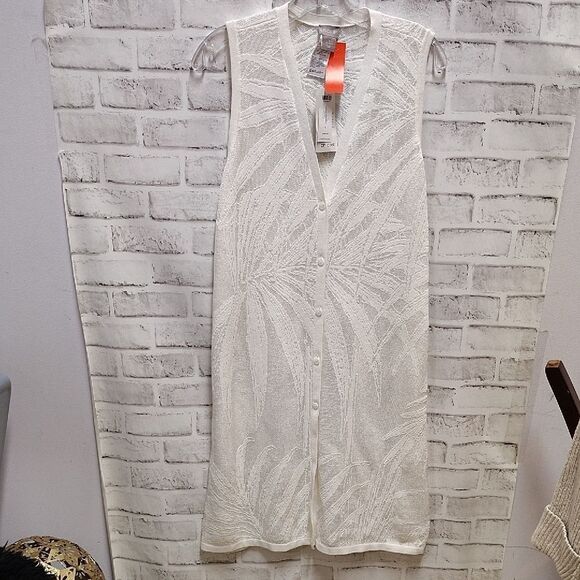 Chico's White Sleeveless Cardigan - Picture 1 of 4